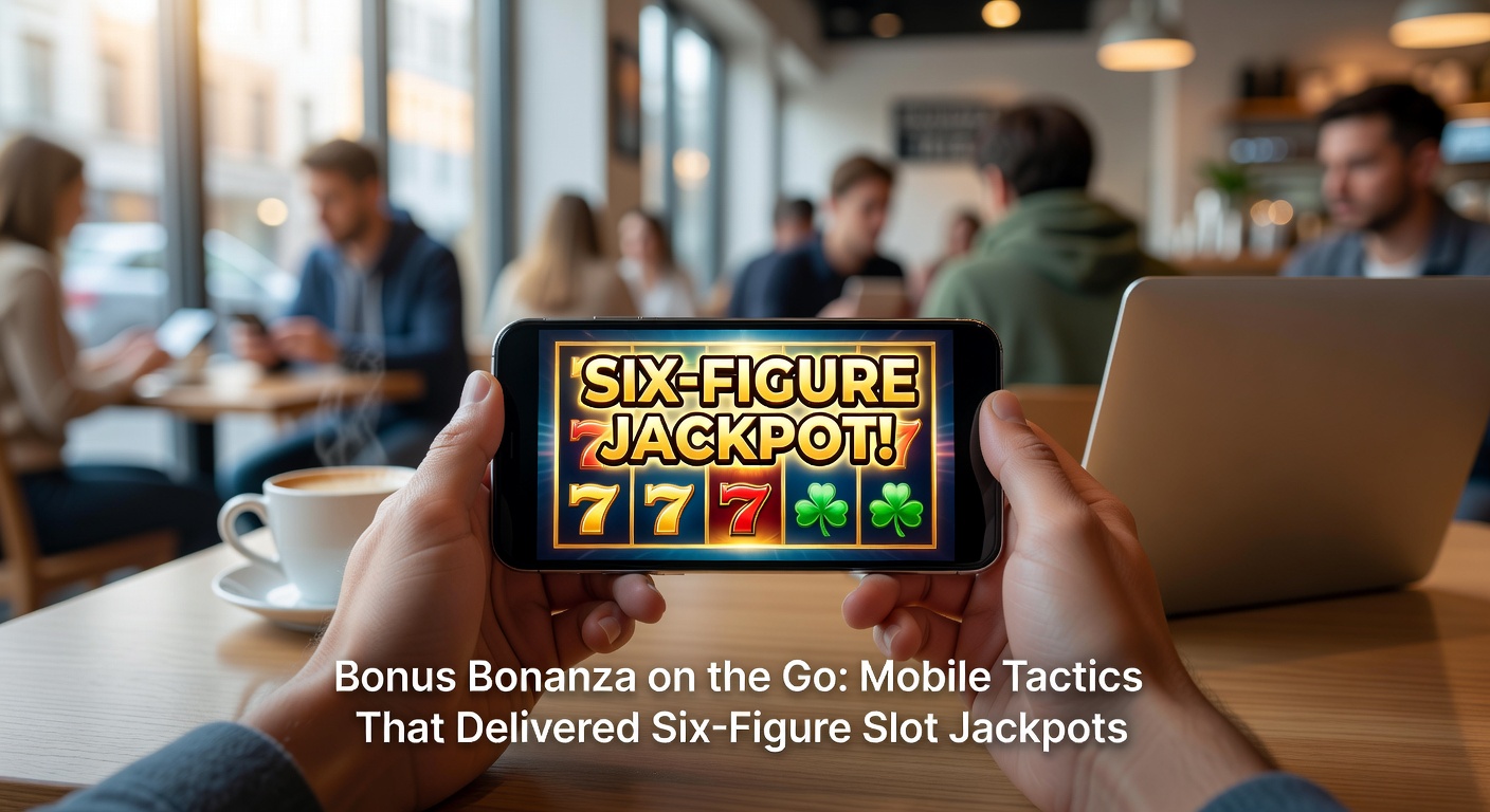 A vibrant mobile phone screen displaying a slot machine jackpot celebration with cascading coins and bonus symbols lighting up in a casino app