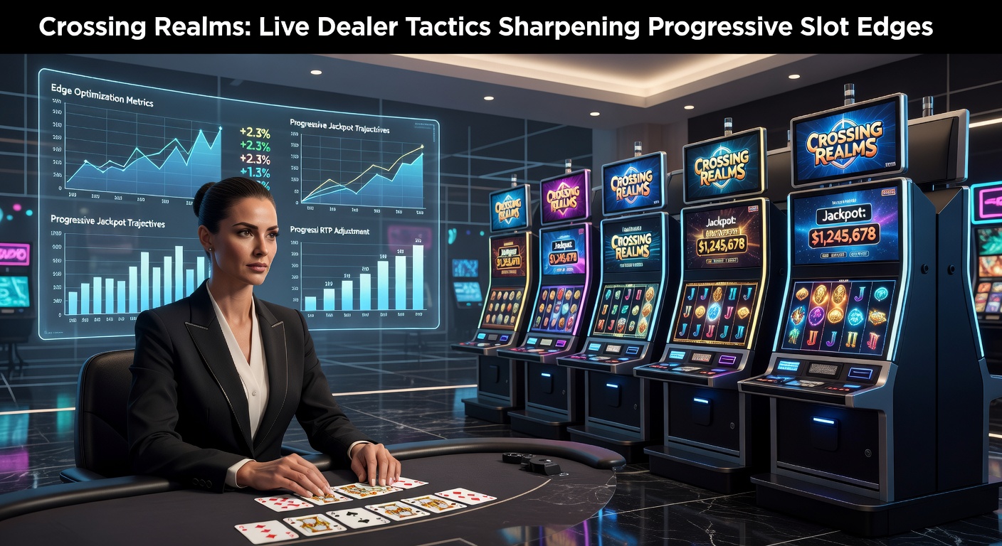 Dynamic display of a live dealer table transitioning into a glowing progressive slot machine jackpot meter