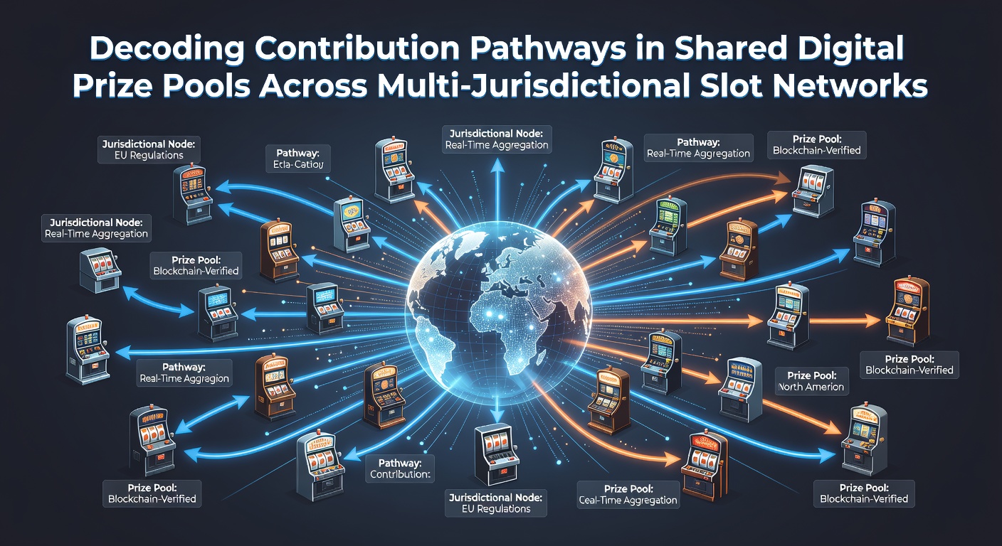 Network diagram showing contribution pathways across international slot systems with connected nodes and data flows