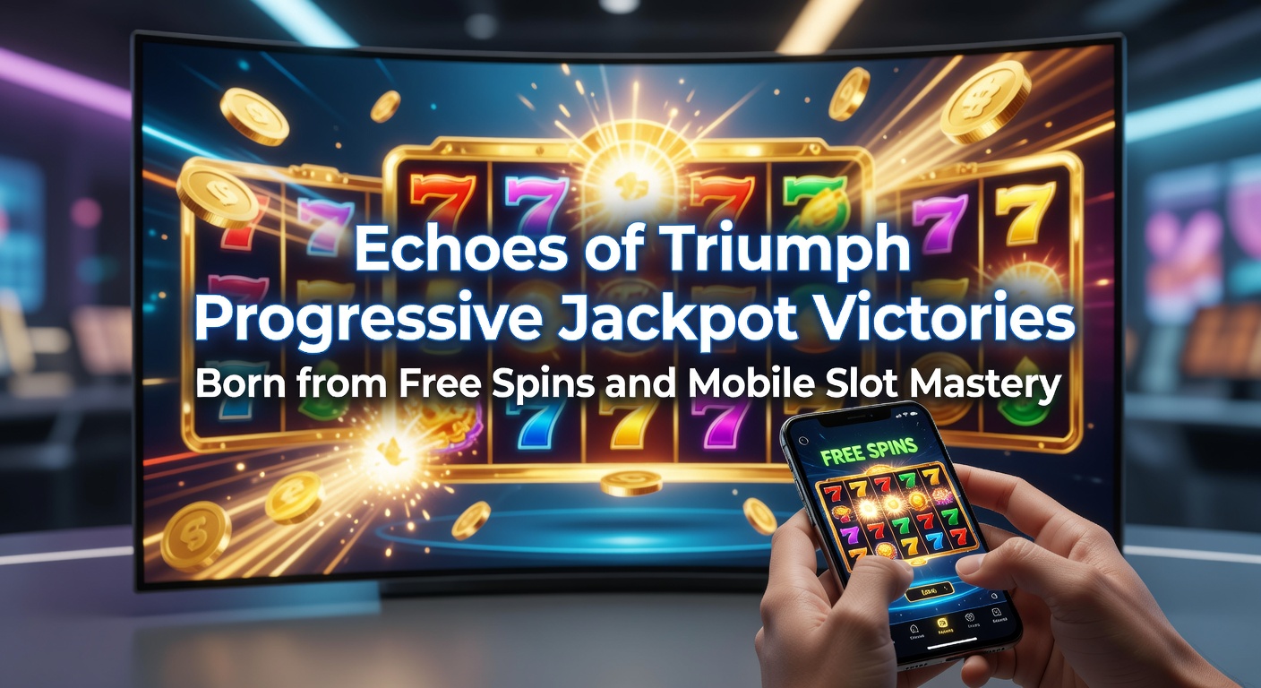 Mobile slot player hitting a progressive jackpot during free spins, screen glowing with triumphant lights and cascading symbols