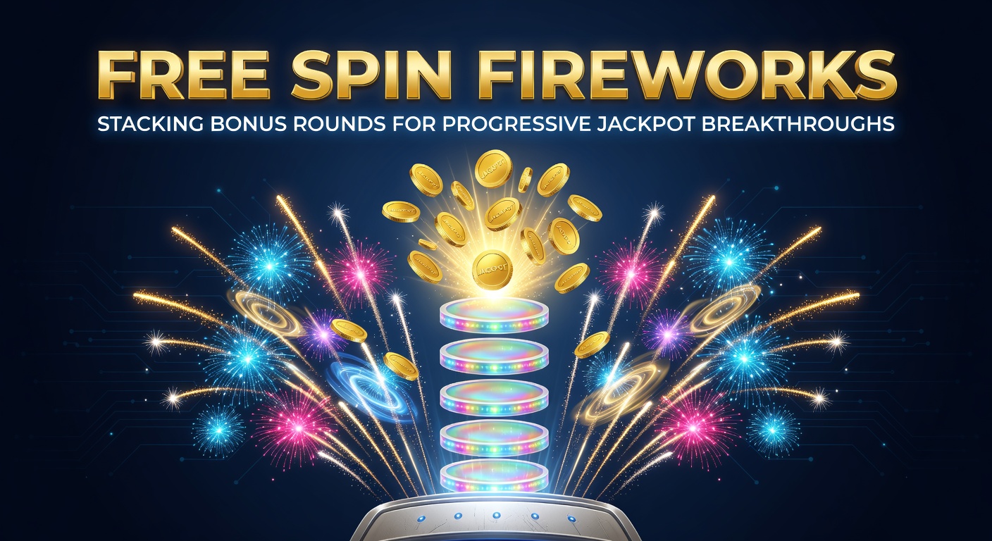 Slot machine display exploding with colorful fireworks during stacked free spins, highlighting progressive jackpot meters climbing rapidly